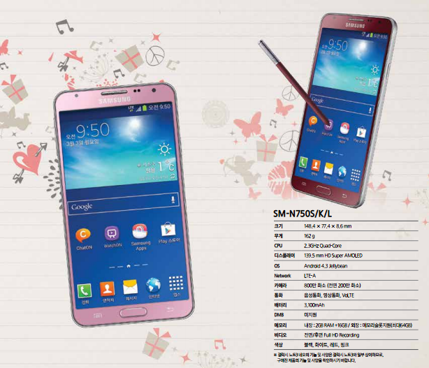 Samsugn Galaxy Note 3 Neo red pink