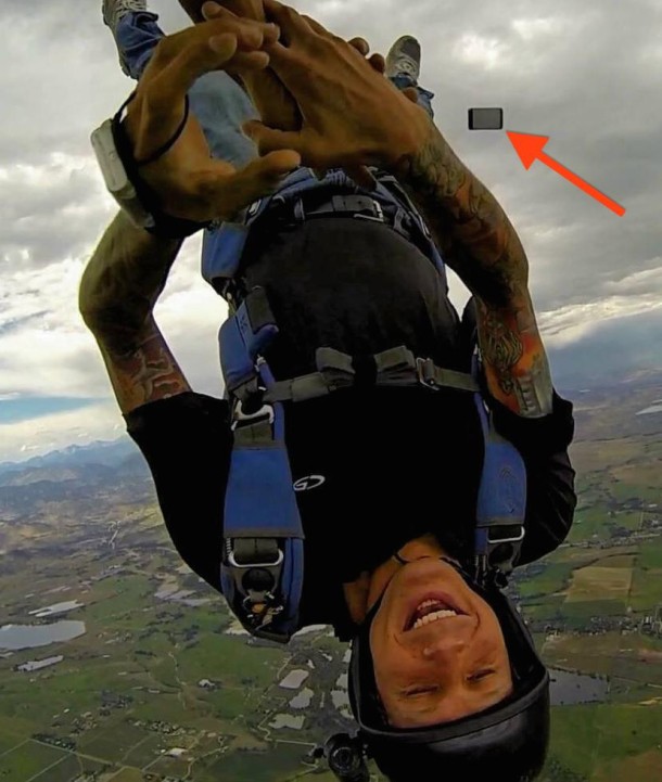 Skydiving iPhone fail