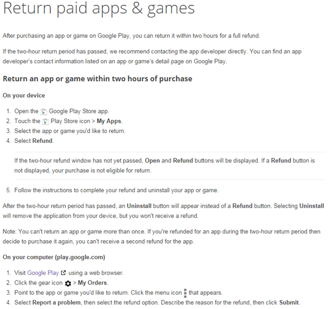 Google Play reklamacia