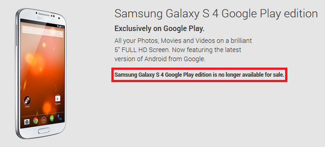Samsung Galaxy S4 Google Play Edition