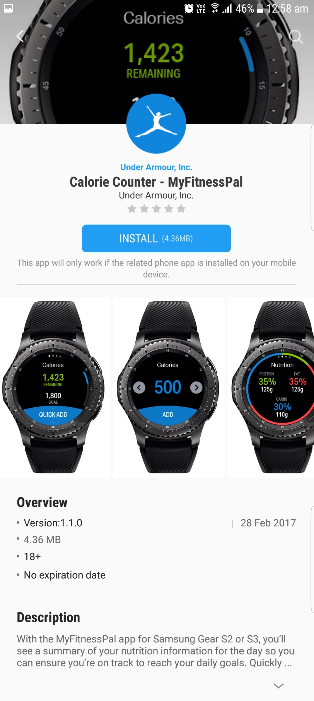 Calorie-Counter-MyFitnessPal-Samsung-Gear-S2-S3 Calorie-Counter-MyFitnessPal-Samsung-Gear-S2-S3