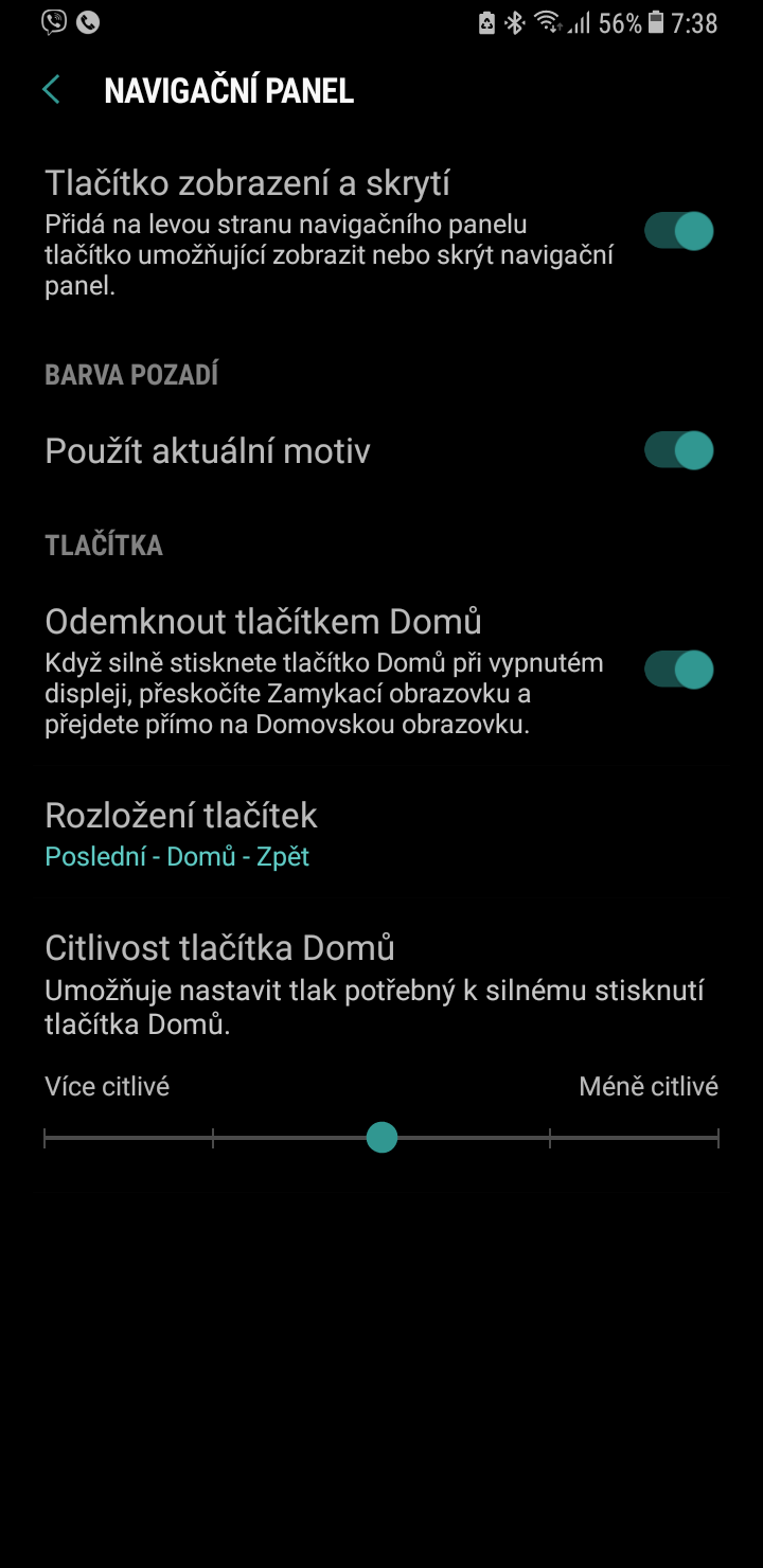 2 Skržv†n° navigaün°ho panelu zapnete v Nastaven°