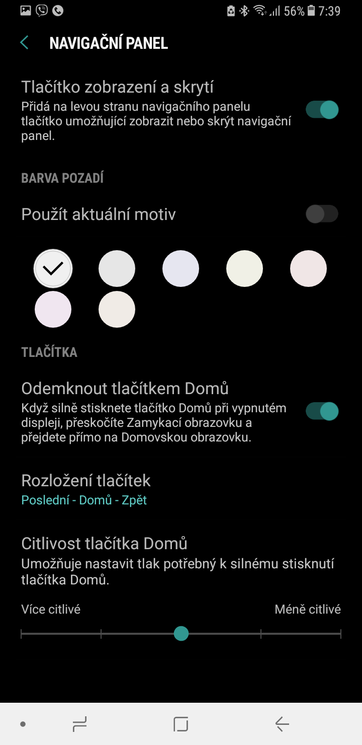 4 Na mām telefonu si z moc barevžch variant navigaün°ho panelu vybrat nemohu