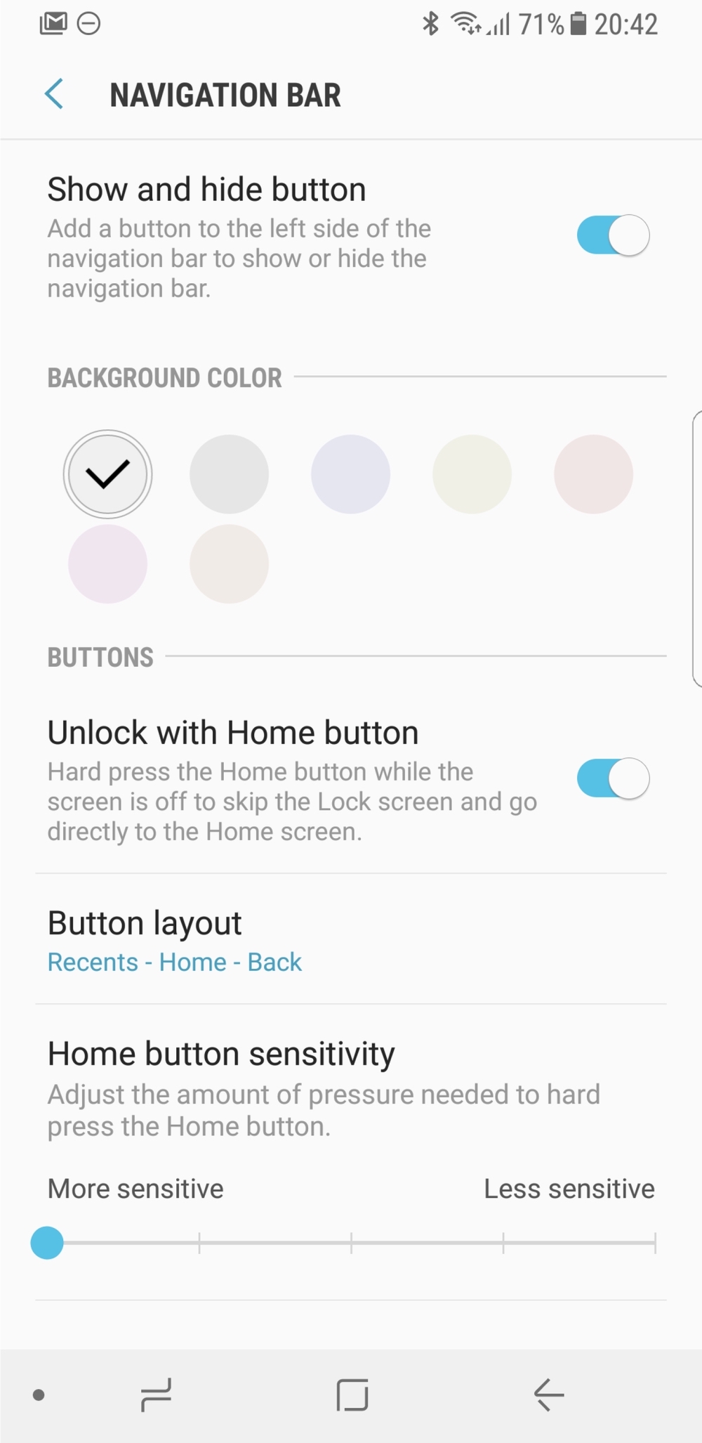Galaxy S8 navigacni panel 1