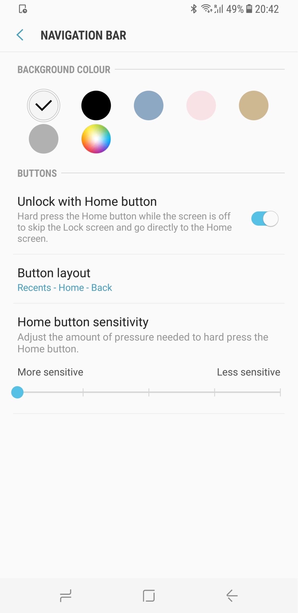 Galaxy S8 navigacni panel 2