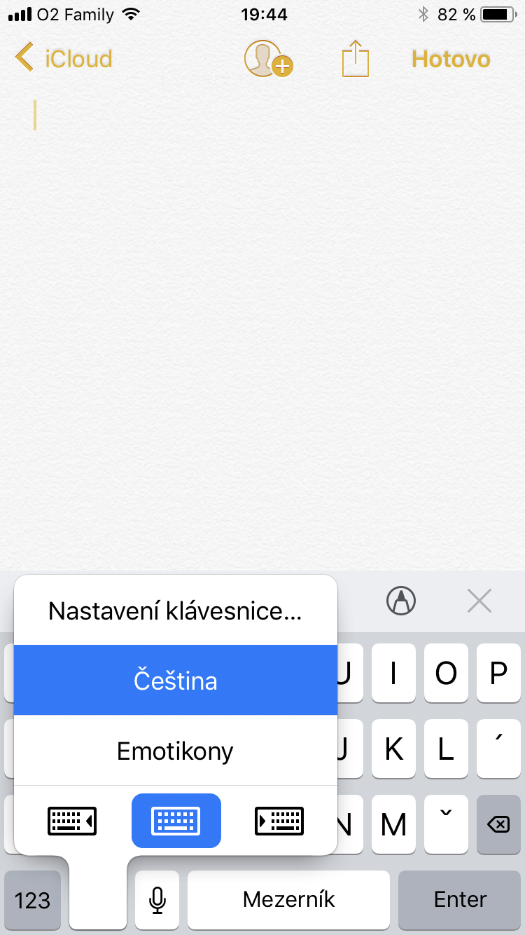 iOS 11 klavesnice jednou rukou 1 iOS 11 klavesnice jednou rukou 1