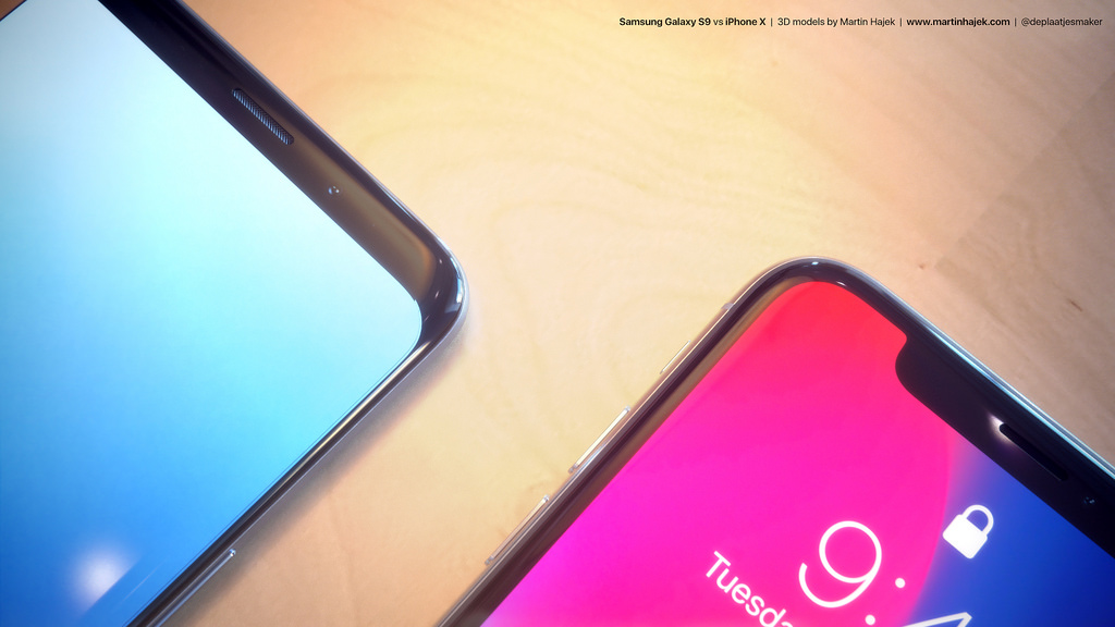 Samsung Galaxy S9 vs iPhone X render 1 Samsung Galaxy S9 vs iPhone X render 1