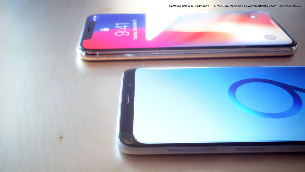 Samsung Galaxy S9 vs iPhone X render 3 Samsung Galaxy S9 vs iPhone X render 3