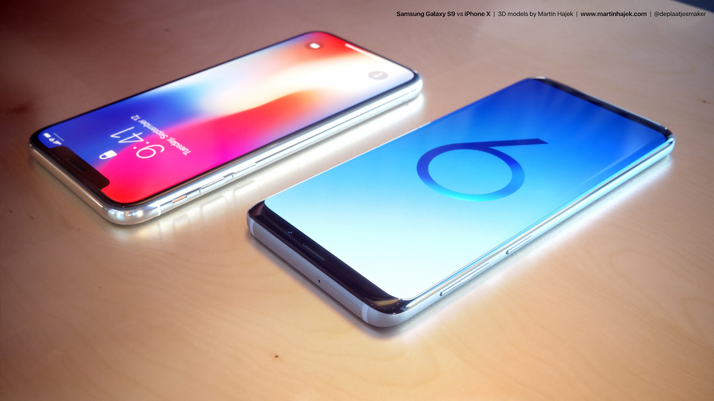 Samsung Galaxy S9 vs iPhone X render 4 Samsung Galaxy S9 vs iPhone X render 4