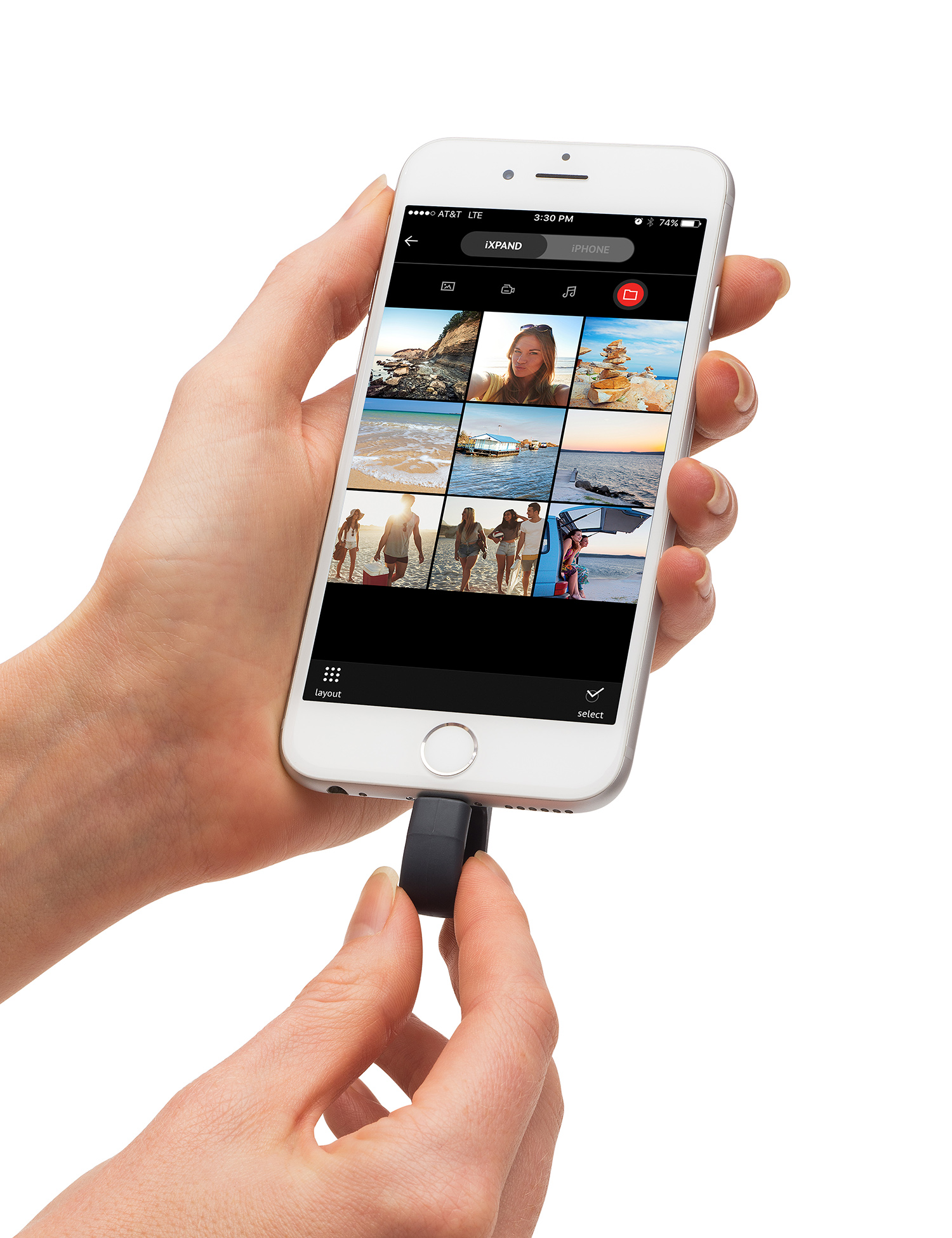 Product: iXpand Flash Drive - device in iPhone