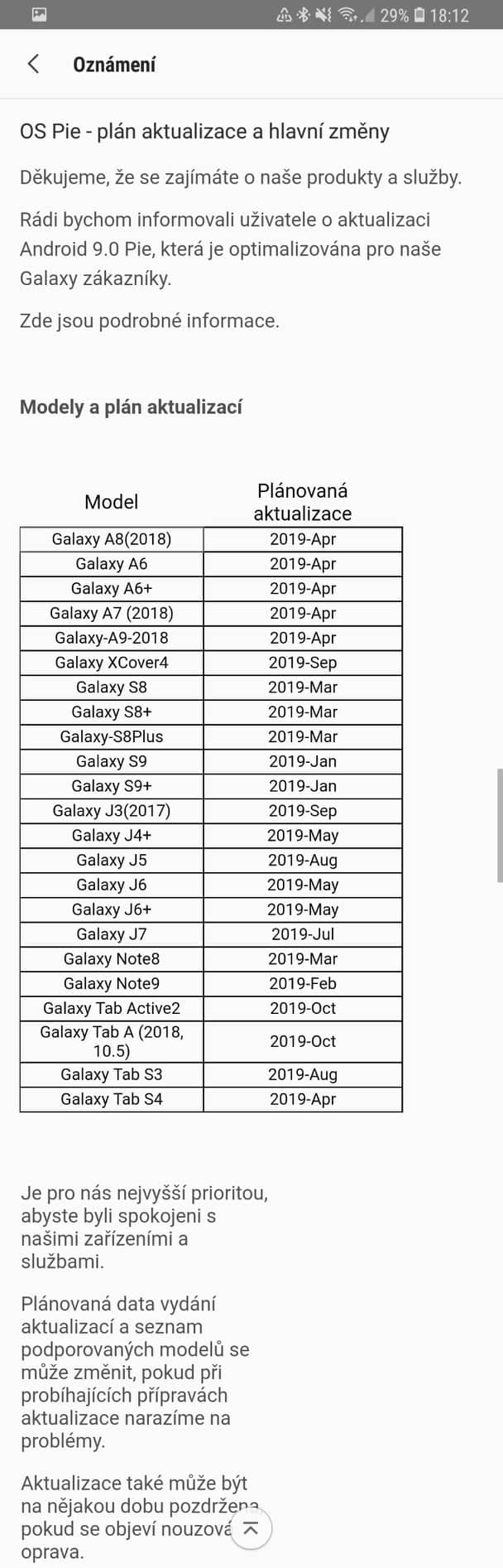 android 9 pie rollout plan cz