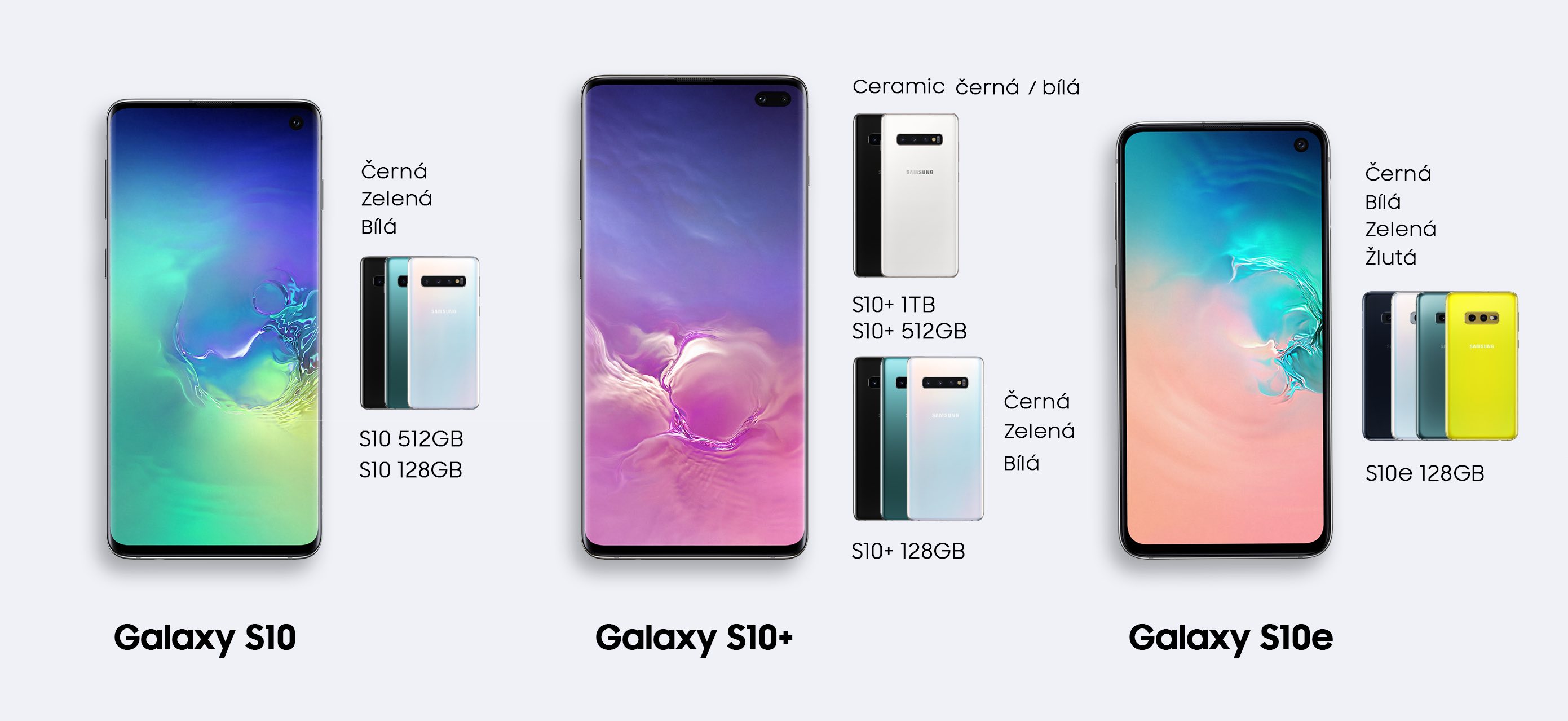Galaxy S10 barvy