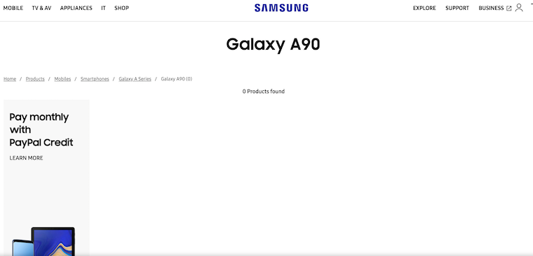 Samsung Galaxy A90 Page