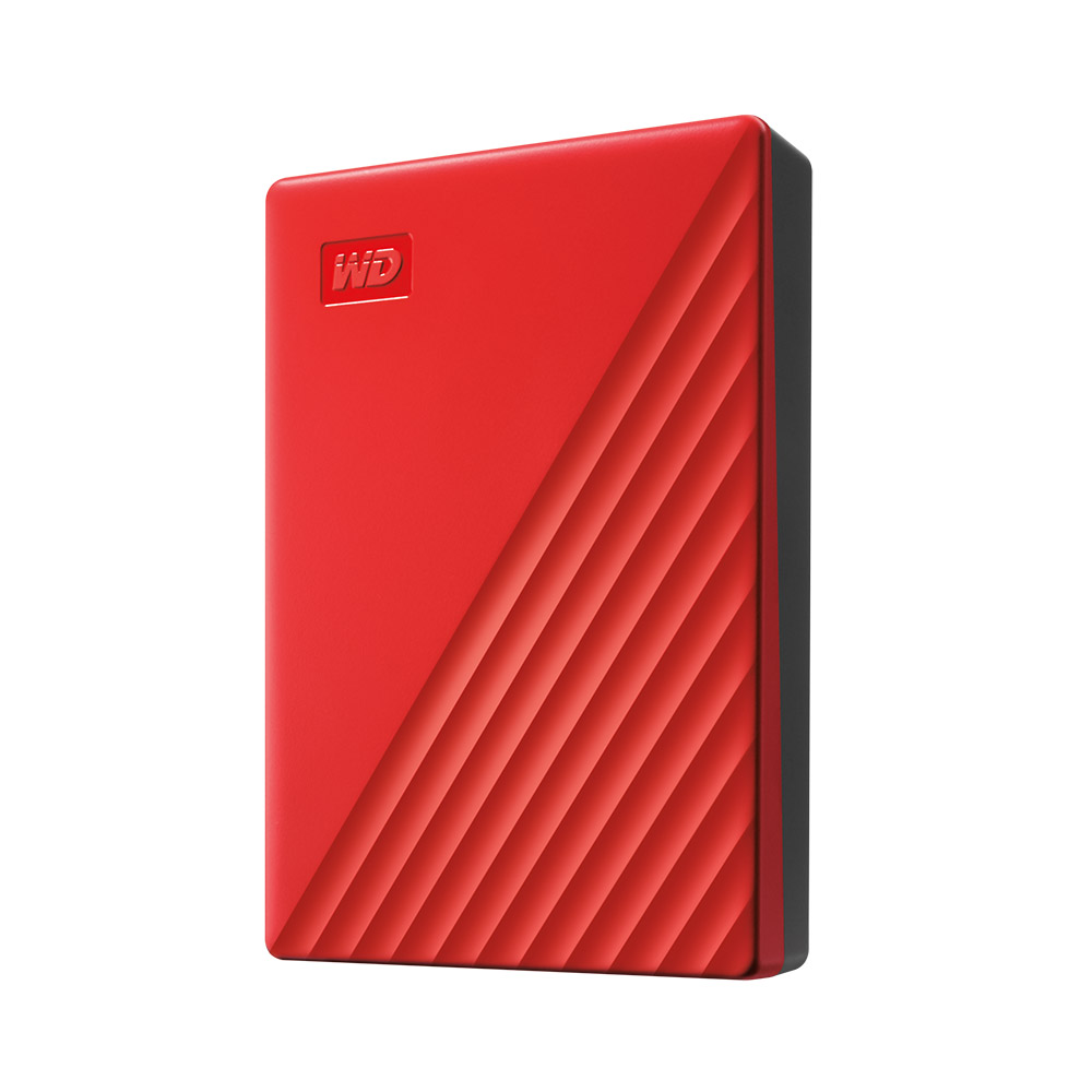 MyPassport 4TB 5TB Red Angled Left RGB LR