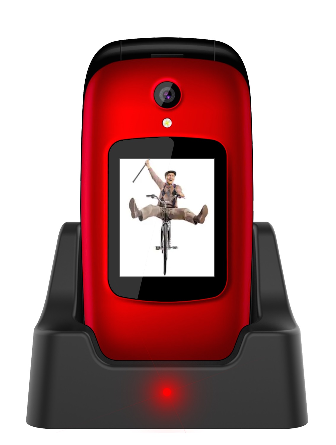EVOLVEO EasyPhone FD red stand
