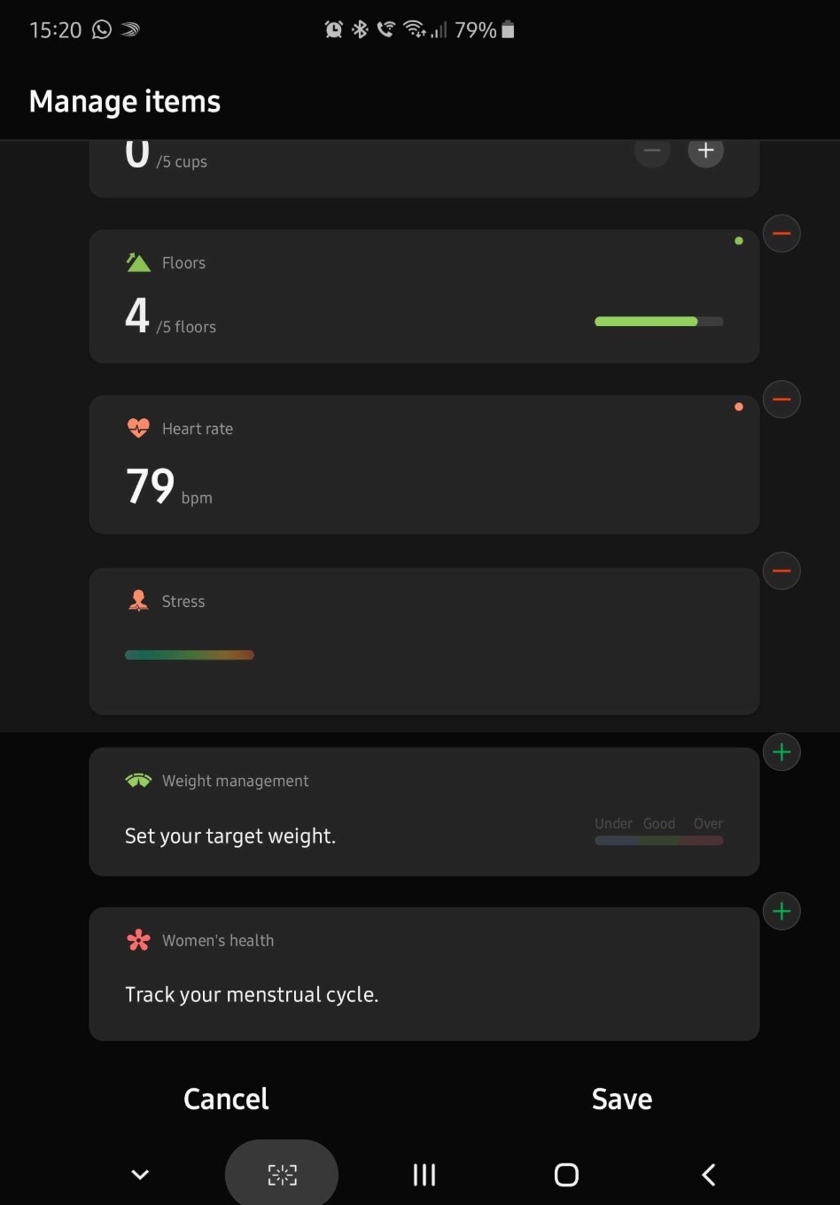 Samsung Health aktualizace 5