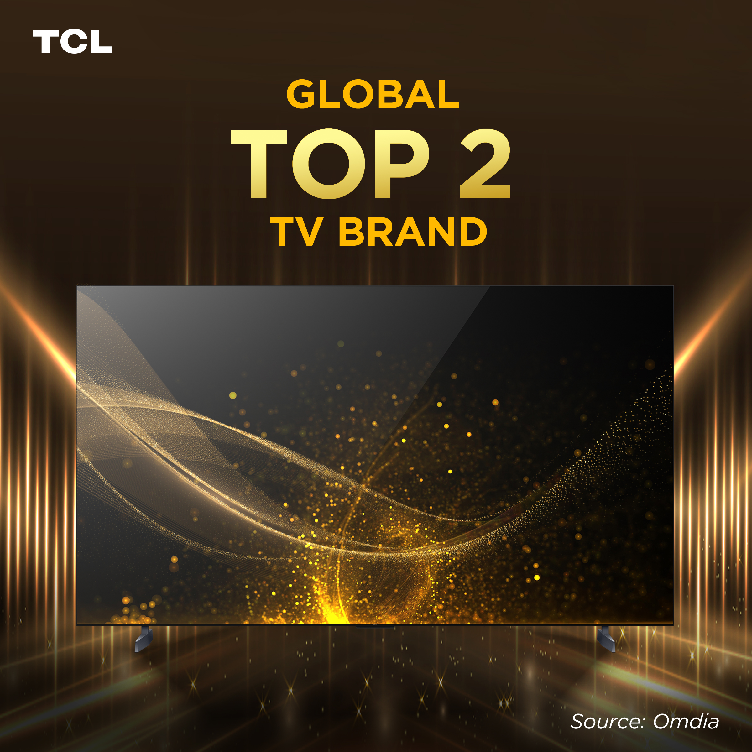 TCL GLOBAL TOP 2 TV BRAND by OMDIA 2023
